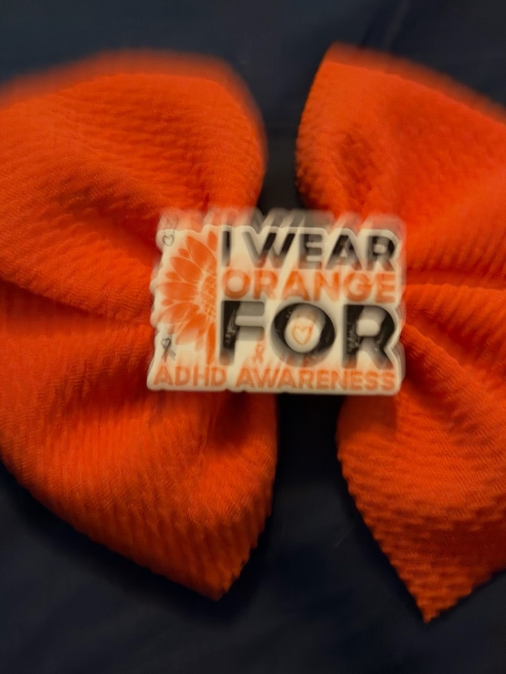 ADHD Awareness Orange Bow